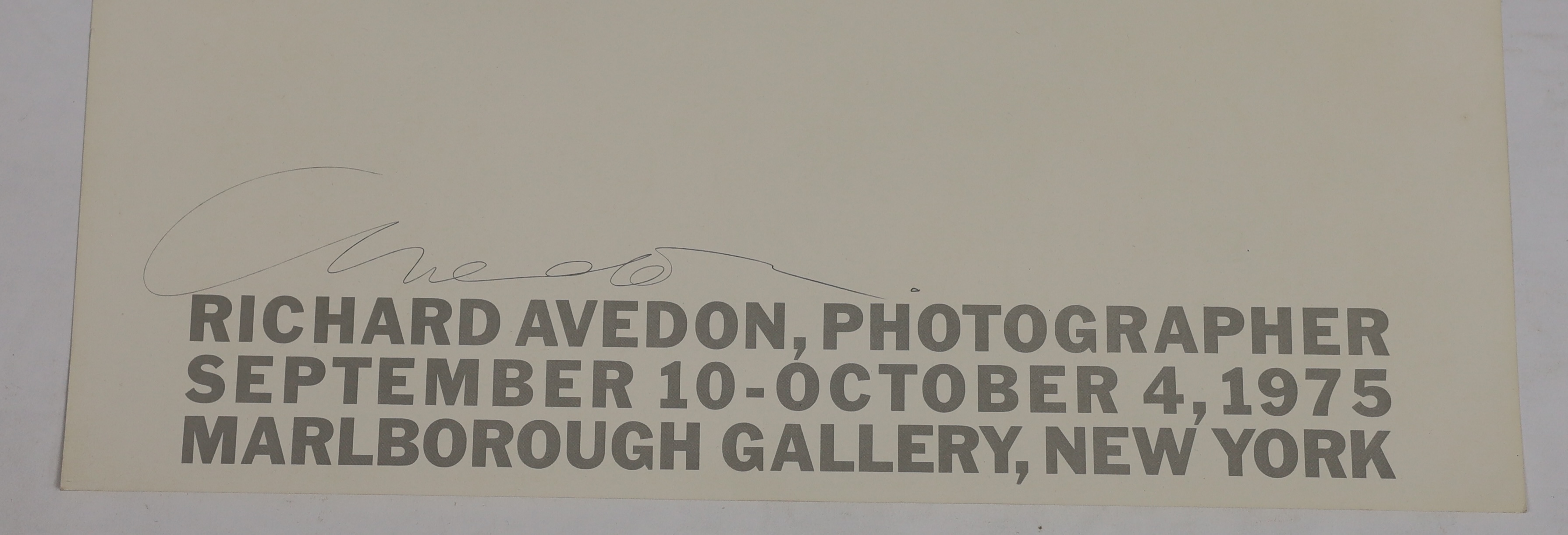 Richard Avedon (American, 1923-2004), 'Richard Avedon, Photographer, 1975 Marlborough Gallery New York', Exhibition poster, 66 x 59.5cm
